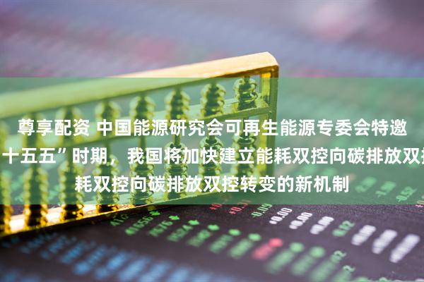 尊享配资 中国能源研究会可再生能源专委会特邀专家梁志鹏：“十五五”时期，我国将加快建立能耗双控向碳排放双控转变的新机制